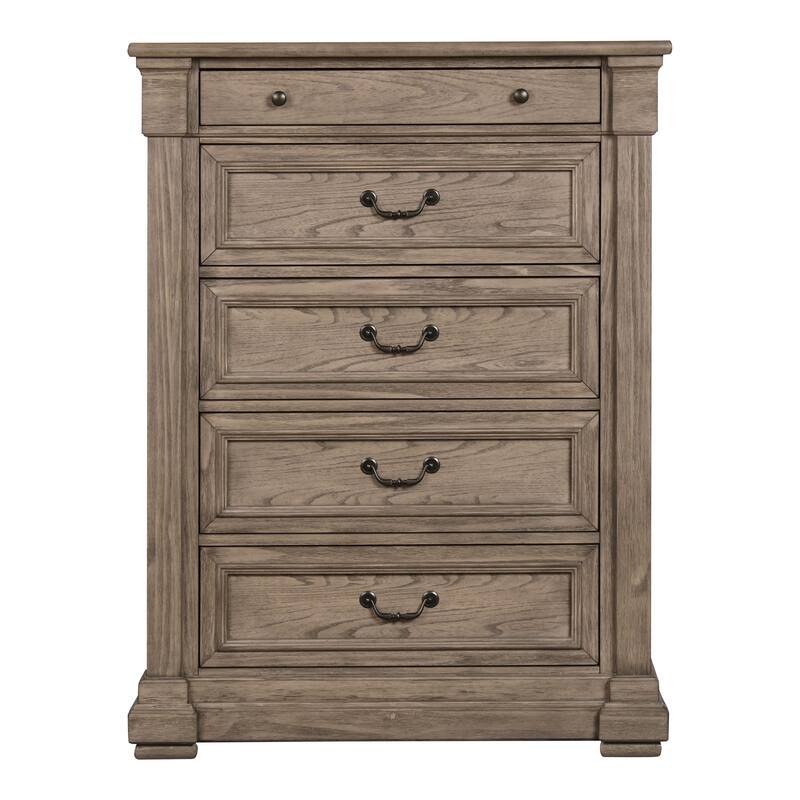 Furniture of America Wacine 3-Piece Weathered Grey Wood Chest and 2-Nightstand Bedroom Set