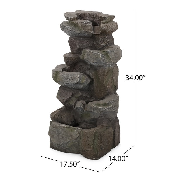 Candler Outdoor Tier Rock Fountain Outdoor 4 by Christopher Knight Home