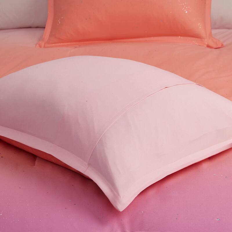 Sparkle Metallic Glitter Printed Reversible Comforter Set by Intelligent Design