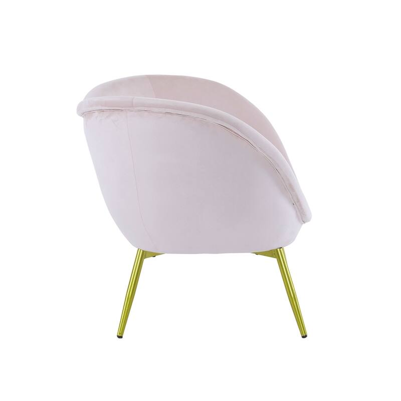 Lounge Chair for Bedroom with Gold Metal Legs