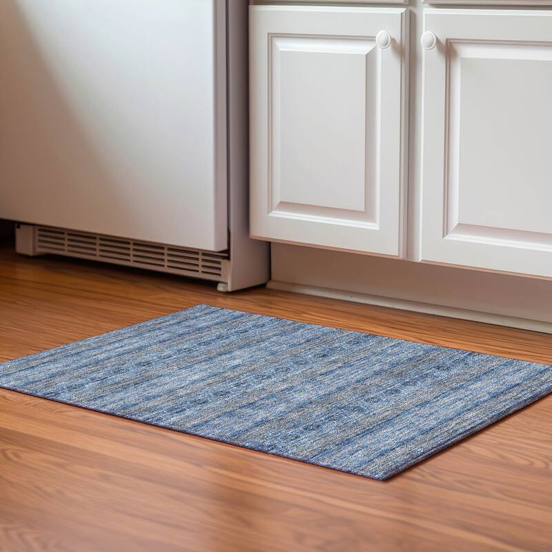 Premium Washable Super Soft Boho Stripes Mayfield Rug - Navy - 1' 8" x 2' 6" - Rectangle
