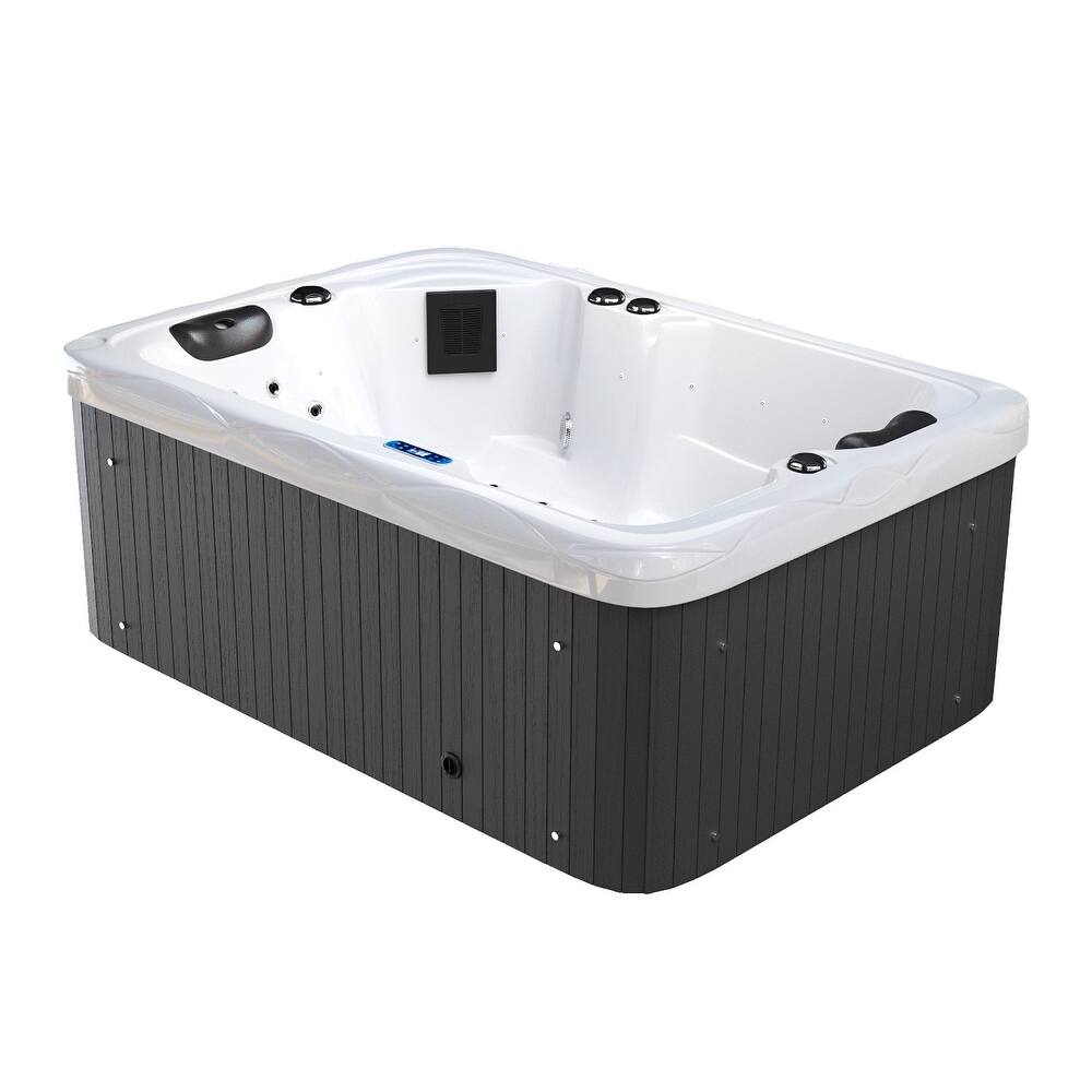 Patiowell 4-Person 41 Jets Hot Tub with Digital Control System-The Fresh Water System and LED Lighting-Intelligent