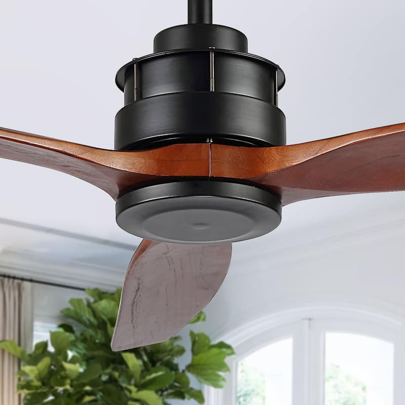 SAFAVIEH Lighting Farla Coffee 3-speed Ceiling Fan with Remote - 52" W x 52" L x 13.5"-18.5" H