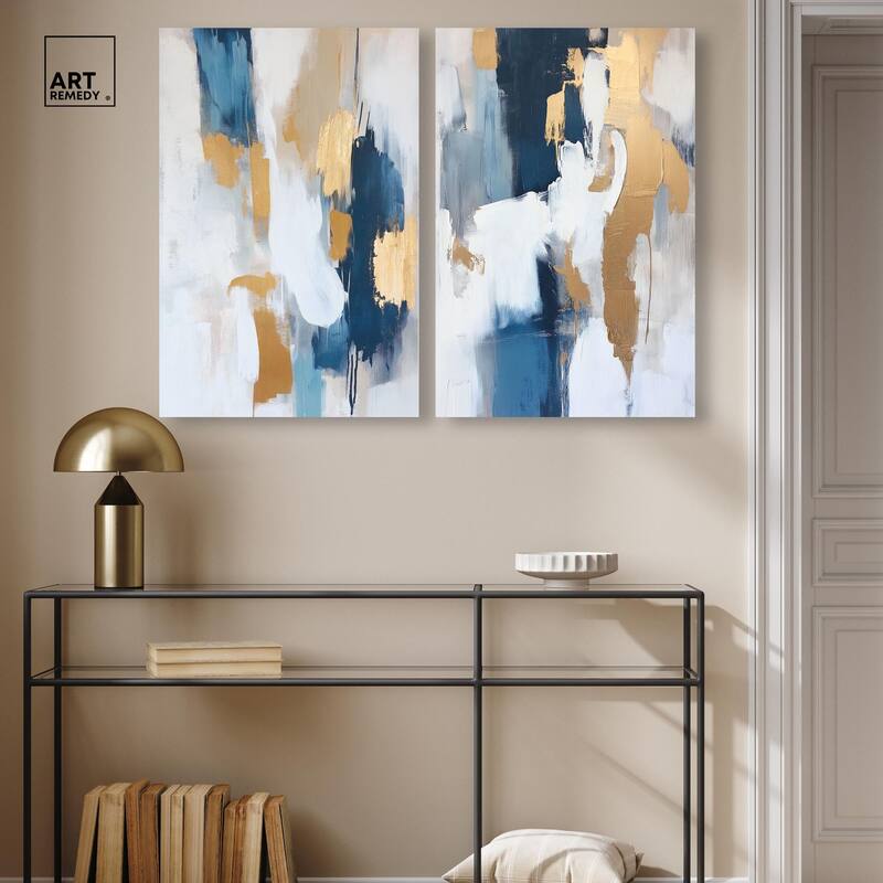 Luminous Earthson Set Canvas Set of 2 by Art Remedy, Gallery Wrapped