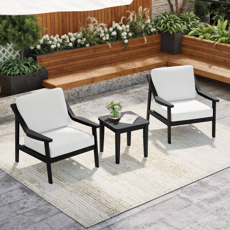 Outdoor Patio Wood Bistro Set/Loveseat Set