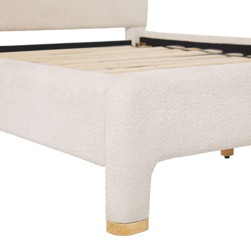 Walker Edison Modern Curved Upholstered Bed