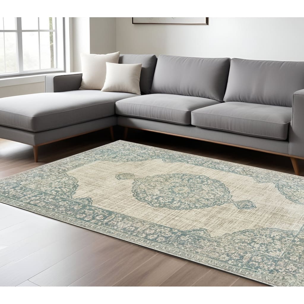 HomeRoots Oriental Bohemian Rectangle Area Rug - 153.54 in. x 118.11 in. x 0.32 in.
