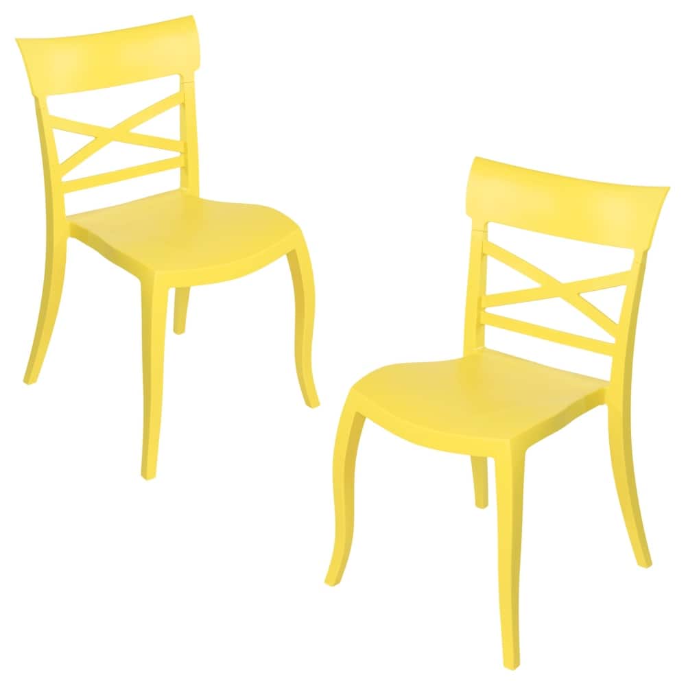 Furnish Theory X-Terra S Indoor/Outdoor Stackable Anti-UV Glass Fiber-Reinforced Polypropylene Dining Side Chairs (Set of 2)