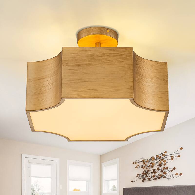 Starsky 3-Light Novelty Statement Semi Flush Mount - Antique - Antique