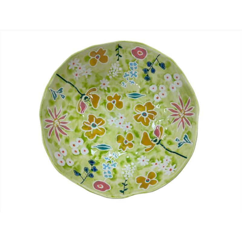Euro Ceramica Primavera 8.8” Handpainted All-Purpose Bowl - 50.5 oz