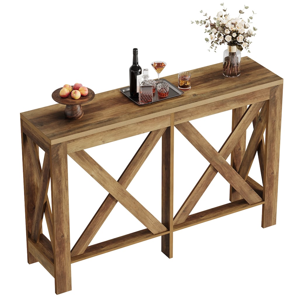 63-inch Long Wooden Bar Table - 63" L x 15.7" W x 39.37" H