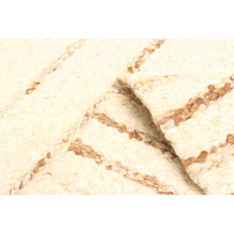 ECARPETGALLERY Braid weave Sienna Cream Wool Rug - 5'5 x 7'7
