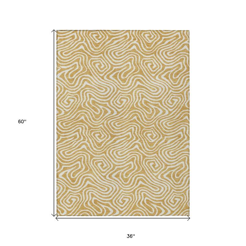HomeRoots Abstract Transitional Rectangle Outdoor Rug