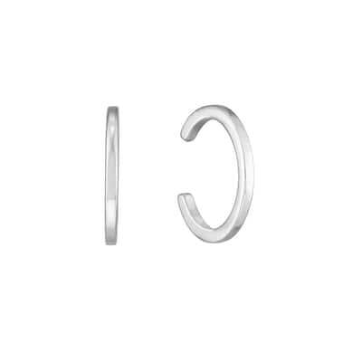Curata 14k White Gold High Polished Earrings Cuff (pair)