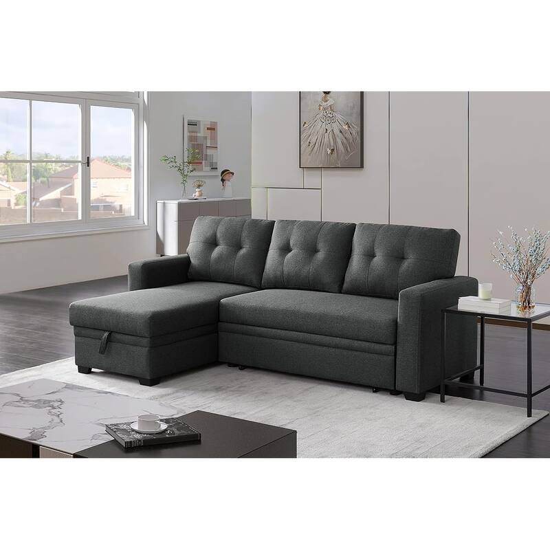 Reversible Sectional Sofa Couch,Sleeper Sofa Bed with Storage Chaise Pull Out Couch Bed for Living Room,Hidden Stroge
