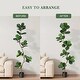 preview thumbnail 17 of 16, Artificial Fiddle Leaf Fig Tree - 5/6/7FT Fake Plant with Black Planter for Indoor Outdoor