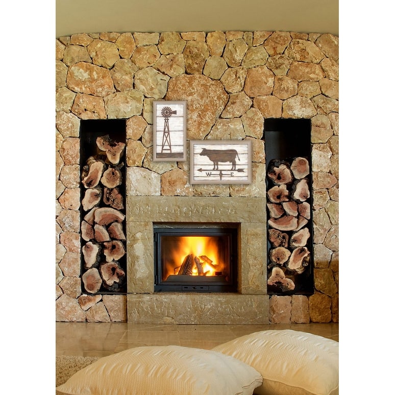 TrendyDecor4U Traditional "Country Bath Shelf Collection" 2-Piece Vignette by Annie LaPoint
