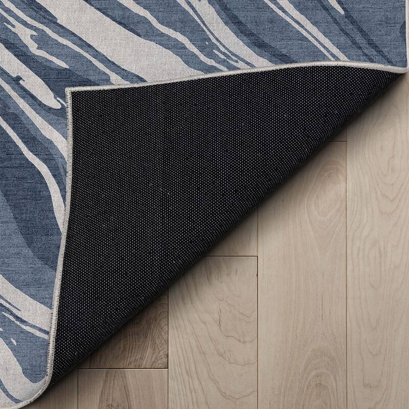 Well Woven Abstract Harmony Modern Boho Marble Flat-Weave Area Rug