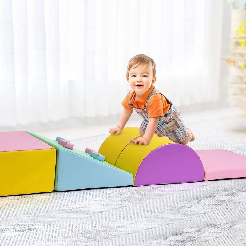 Soft Climbing Set,Foam Climbing Blocks for Toddlers , Climbing, Crawling Play Set,5PCS