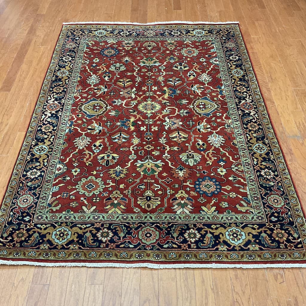 HERAT ORIENTAL Handmade 4'11 x 7'1 Serapi Wool Rug - 4'11" x 7'1"