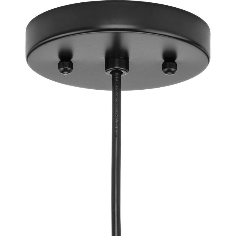 Hinton Collection One-Light Matte Black Modern Farmhouse Pendant - 8.25 in x 8.25 in x 8.62 in