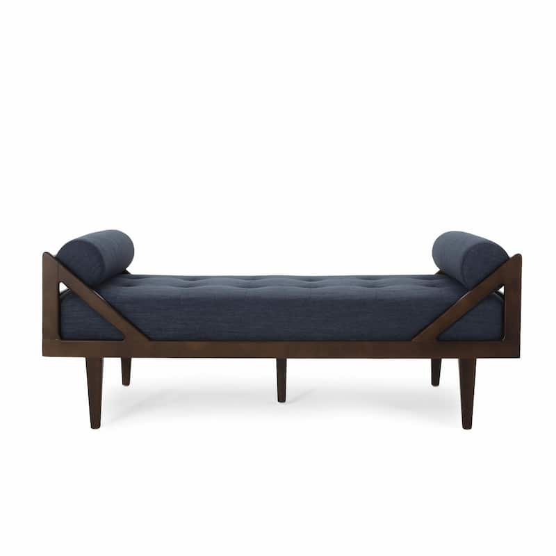 Rustic Upholstered Indoor Chaise Lounge for Living Room, Bedroom, Interior Space
