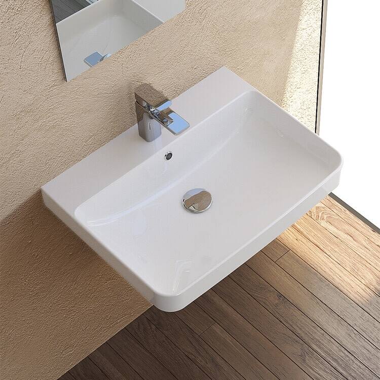 Nameeks CeraStyle 079600-U-One Hole Noura 23-5/8" Rectangular Ceramic