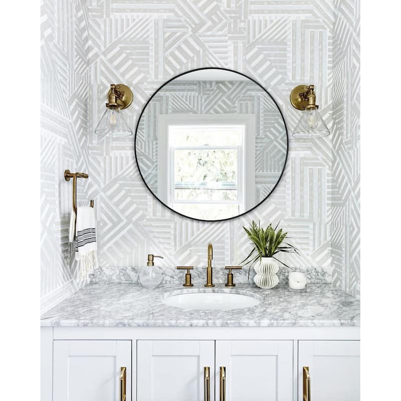 Jesse Round Framed Round Wall Vanity Mirror - 23.6" x 23.6"