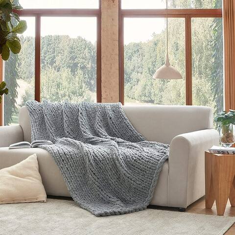 Cozy Potato® Chenille Chunky Knit Throw Blanket
