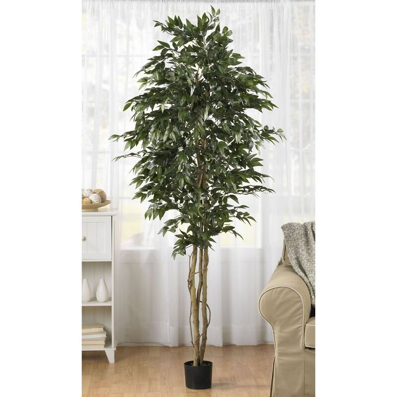 6' Smilax Silk Artificial Tree in Black Pot