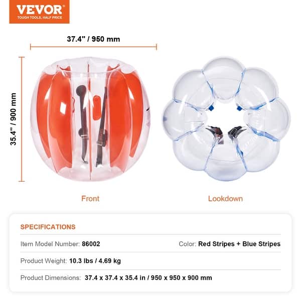 VEVOR Inflatable Bumper Balls 2-Pack, for Child Outdoor Team Gaming Play