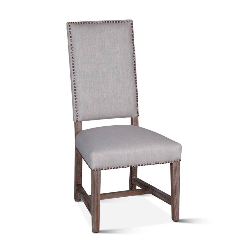 Dani High Back Formal Dining Chair in Beige- Set of 2