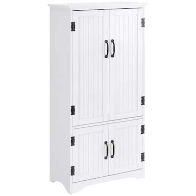 48.5" Farmhouse Kitchen Pantry, Floor Storage Cabinet, Cupboard Organizer, White