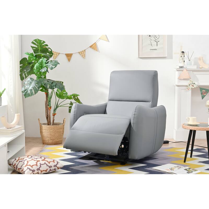 Wall Hugger Power Recliner Chair with USB Port, Electric Reclining Armchair for Small Spaces, PU Leather Sofa for Living Room