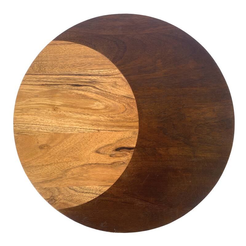 Two-Tone Wood Cheese and Cutting Board - 11.8"L x 11.8"W x 0.5"H