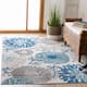 SAFAVIEH Cabana Lilah Indoor/ Outdoor Waterproof Patio Floral Rug - 5'3" Square - Grey/Blue