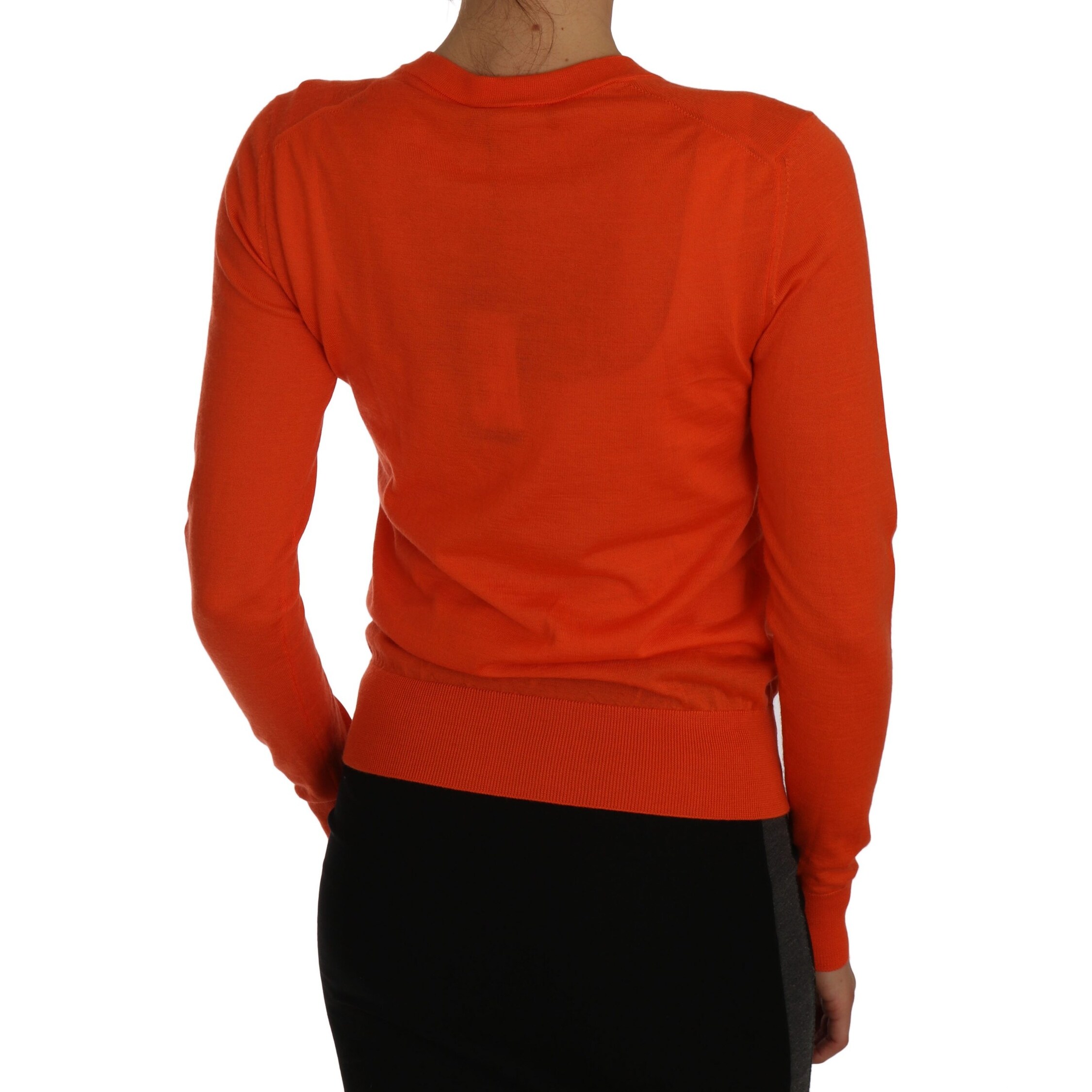 Shop Dolce Gabbana Orange Cardigan Lightweight Cashmere Women S