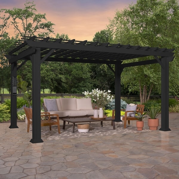 Backyard Discovery Stratford 14x10' Galvanized Steel Pergola w/ Canopy