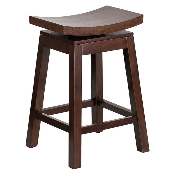 Offex 26'' High Saddle Seat Cappuccino Wood Counter Height ... (600 x 600 Pixel)
