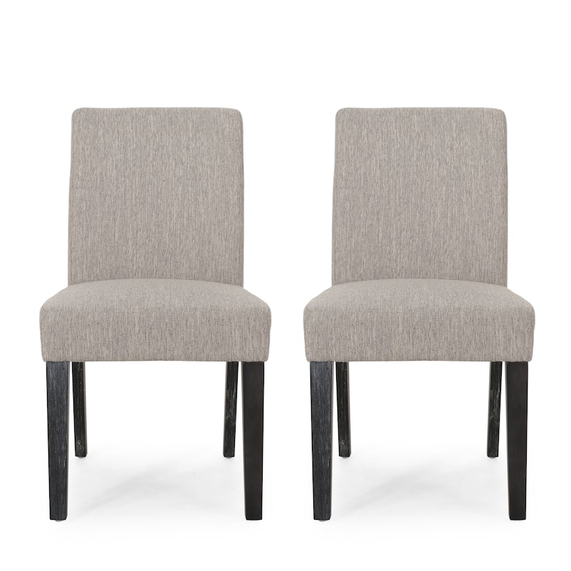 Armless Upholstered Dining Chairs Set of 2, Modern Fabric Side Chair with Tapered Legs Kitchen Dining Chairs
