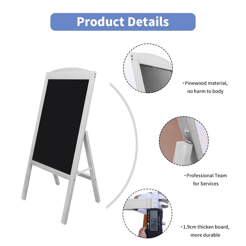 Chalkboard A Board Magnetic A Frame Blackboard Sandwich Board Gray - 35"W x 17" H