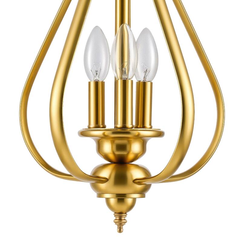 3-Light Dimmable Geometric Teardrop Pendant Chandelier