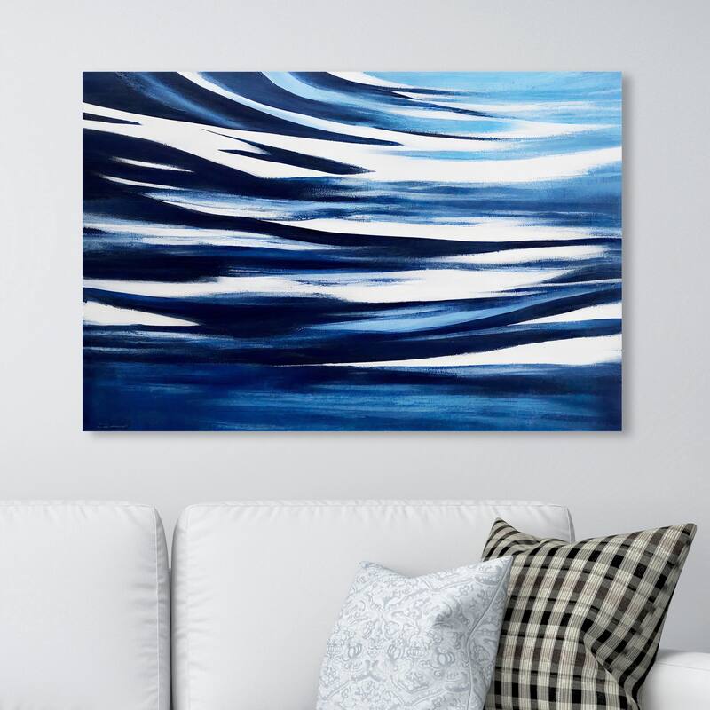 Wynwood Studio Nautical and Coastal Ripples on the Surface Blue and Nautical & Coastal Wall Art Canvas Print - 30 x 45