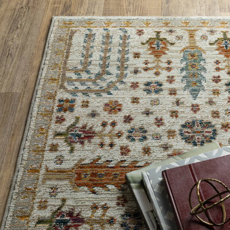 Style Haven Adalynn Ancient Traditions Ivory/Gold Area Rug