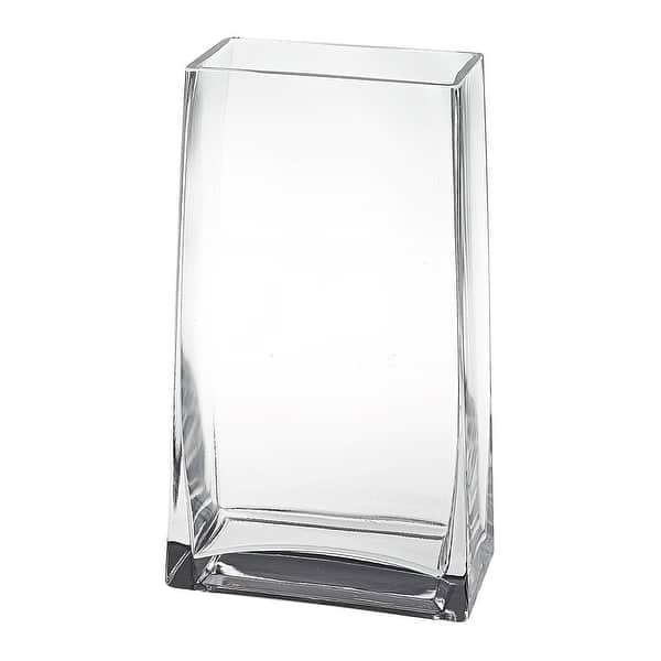 9 Clear Glass Rectangle Handmade Vase 9 Clear Glass Rectangle Handmade Vase