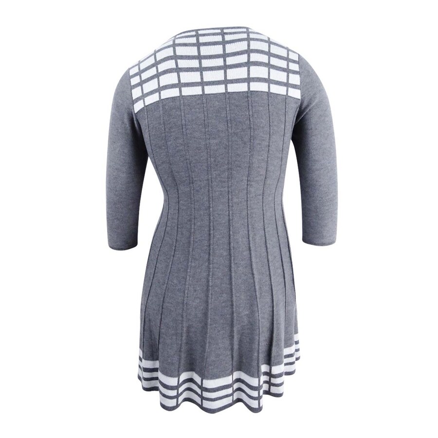 Shop Jessica Howard Women S Plus Size Patterned Sweater Dress 3x
