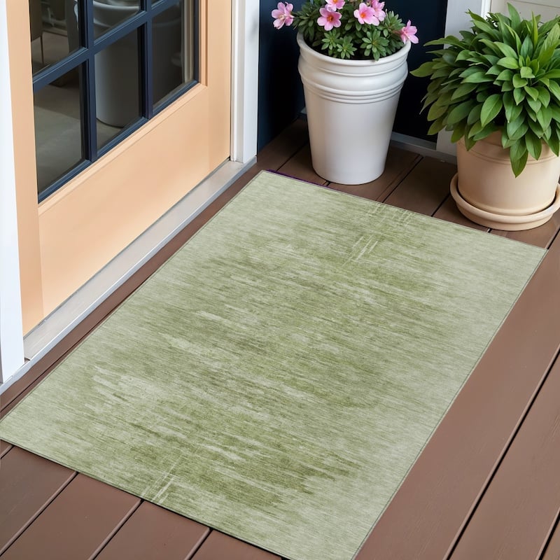 HomeRoots Abstract Transitional Rectangle Outdoor Rug - 3' x 5'