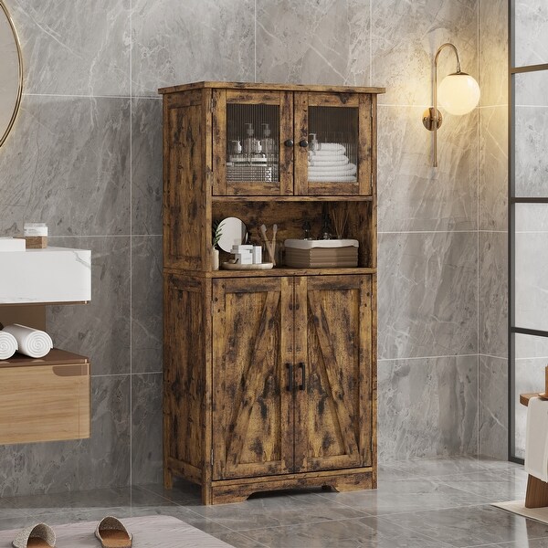 Floor storage cabinet with glass doors sale