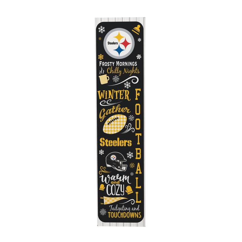 47" Double Sided Seasonal Porch Leaner, Pittsburgh Steelers - 47" x 11.25"