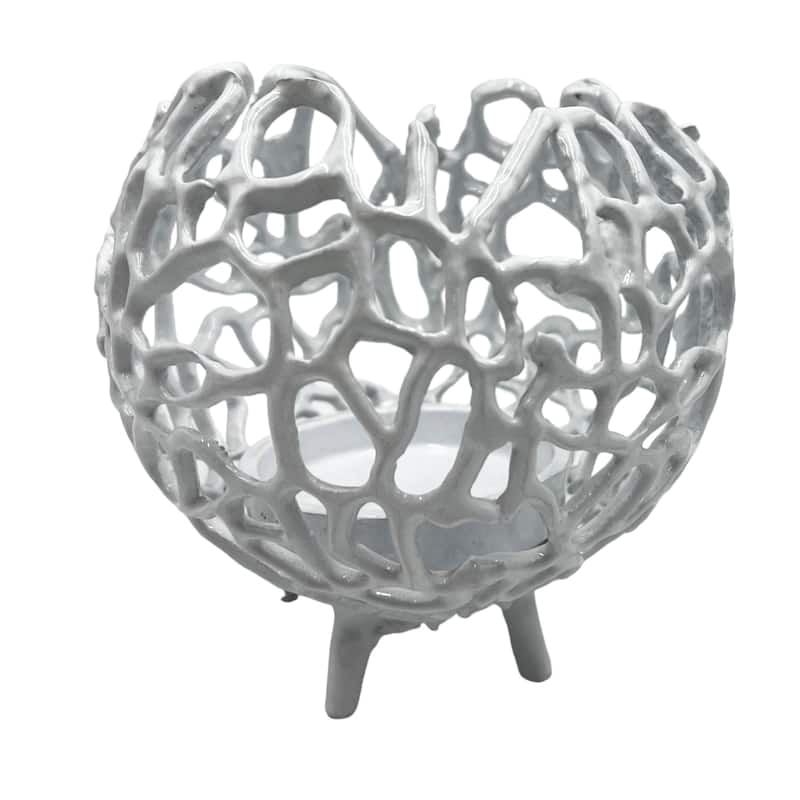Decorative Handmade Aluminum Round Votive Candle holder Set of 2
